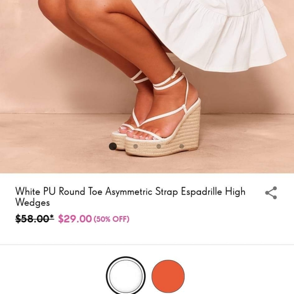 White strapped espadrille wedges